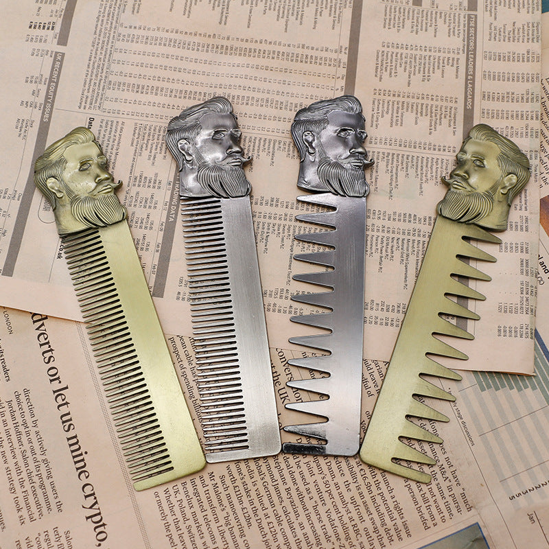 Zinc Alloy Electroplated Bronze Retro Oil Hair Comb Wide Tooth Comb