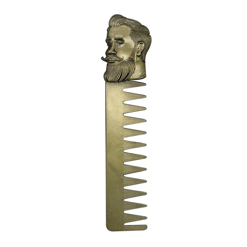 Zinc Alloy Electroplated Bronze Retro Oil Hair Comb Wide Tooth Comb