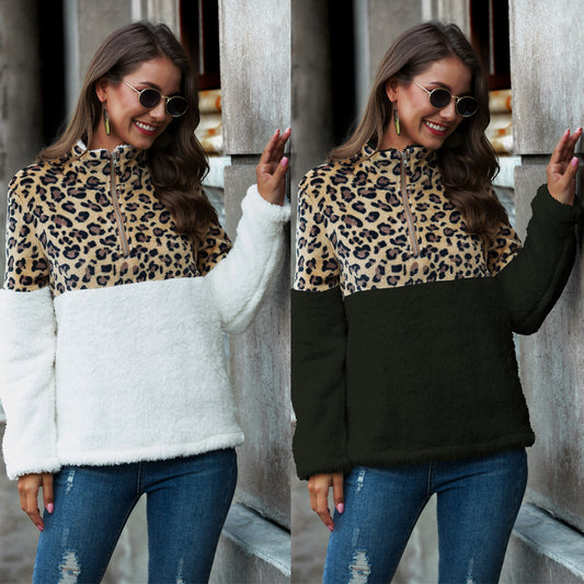 Autumn And Winter New Long-sleeved Sweater Leopard Print