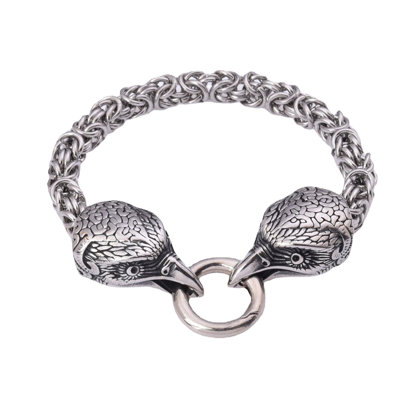 Viking Wolf Head Stainless Steel Men's Bracelet