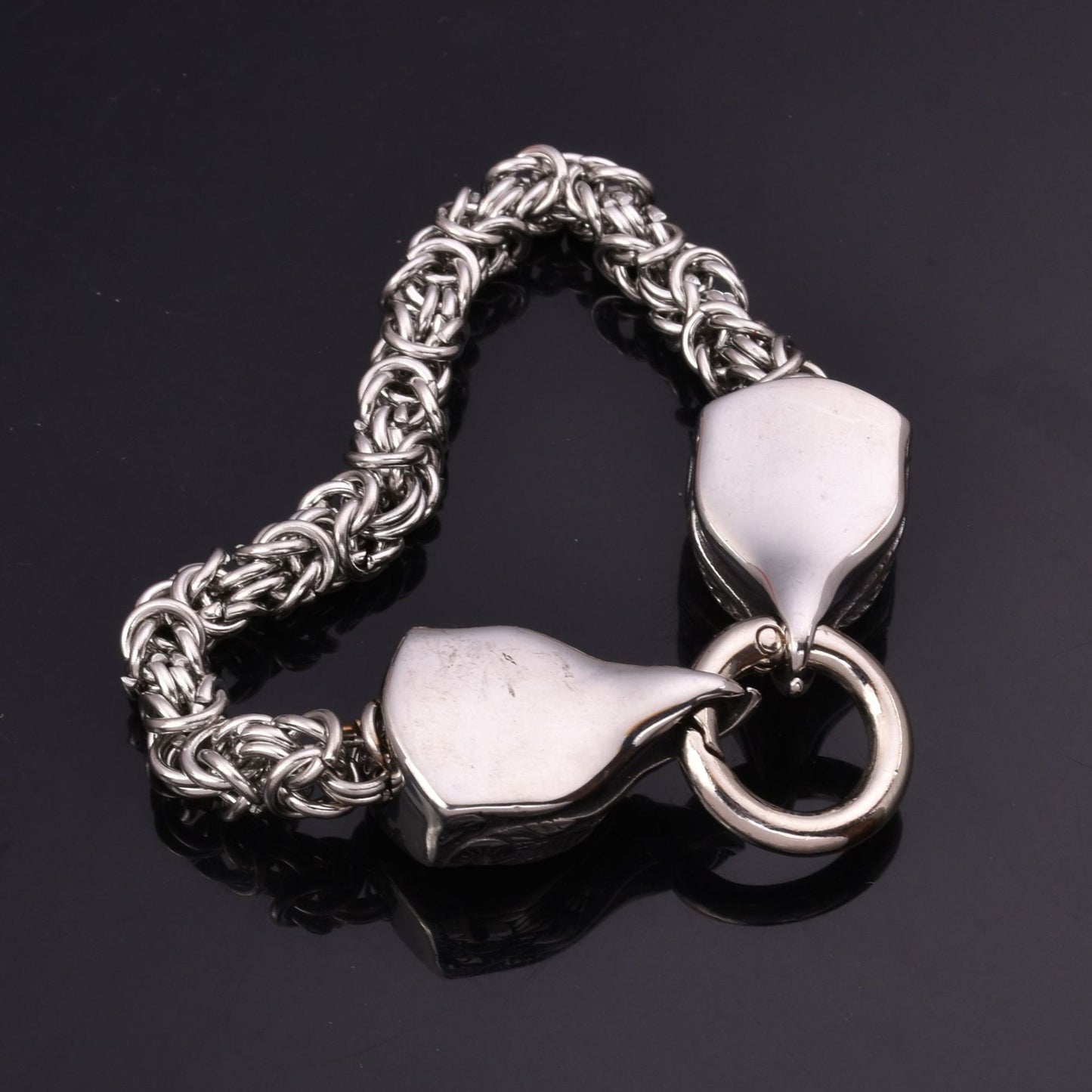 Viking Wolf Head Stainless Steel Men's Bracelet