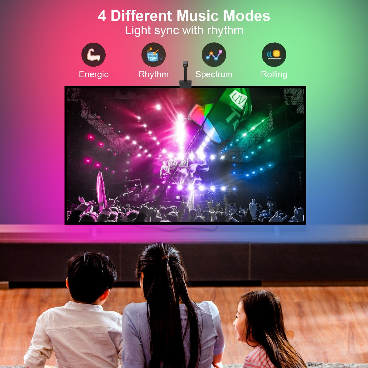 Graffiti App Control Camera 55 Inch 60 Inch 65 Inch TV Background Atmosphere Light Bar Screen Synchronization LED Strip