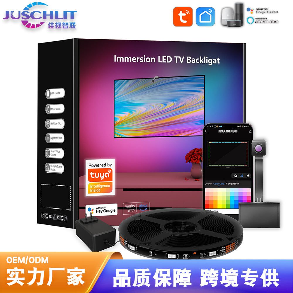 Graffiti App Control Camera 55 Inch 60 Inch 65 Inch TV Background Atmosphere Light Bar Screen Synchronization LED Strip